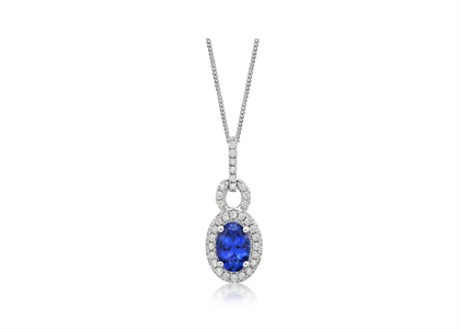 CZ Studded Gemstone Pendant